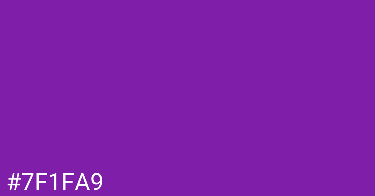 Hex color #7f1fa9 graphic
