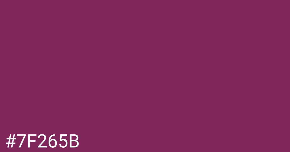 Hex color #7f265b graphic