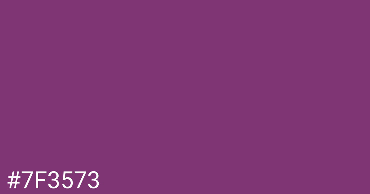 Hex color #7f3573 graphic