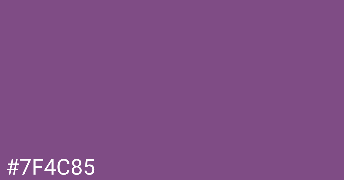 Hex color #7f4c85 graphic