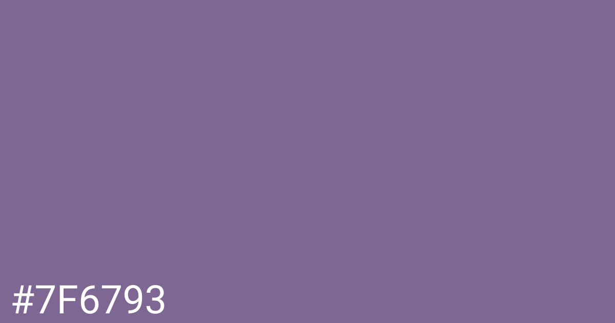 Hex color #7f6793 graphic