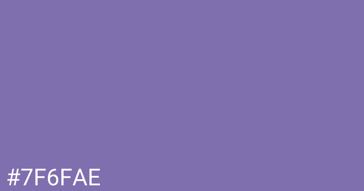 Hex color #7f6fae graphic
