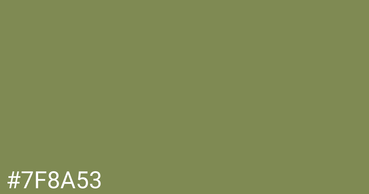 Hex color #7f8a53 graphic