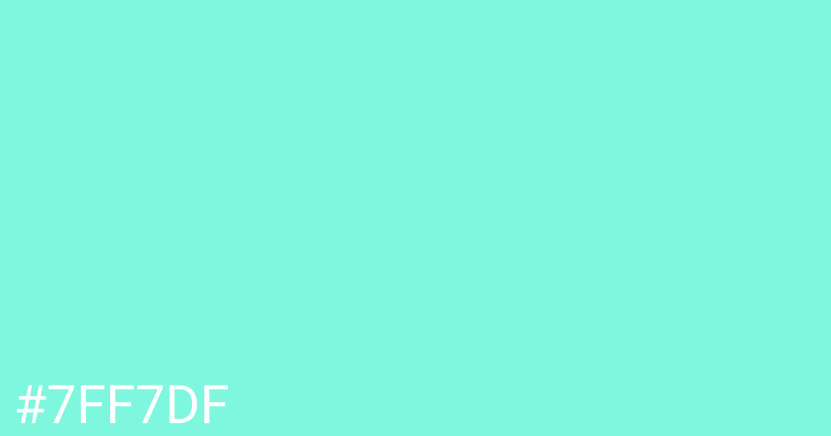 Hex color #7ff7df graphic