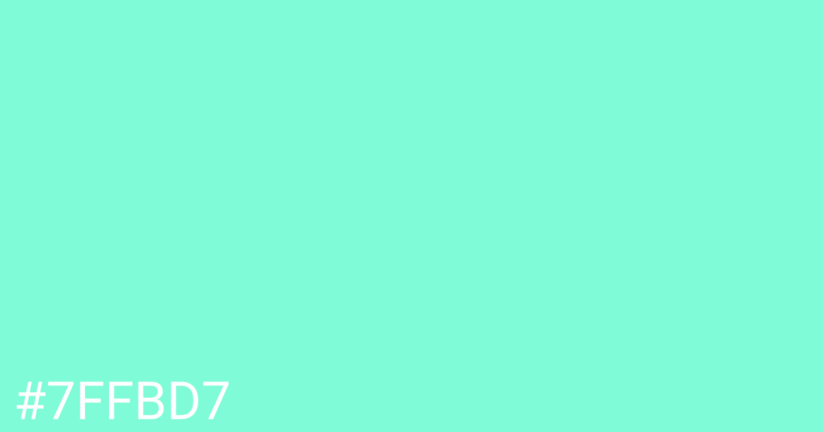 Hex color #7ffbd7 graphic