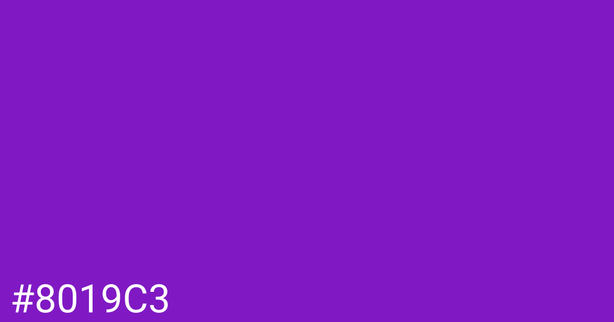 Hex color #8019c3 graphic
