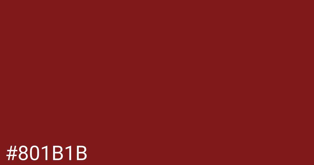 Hex color #801b1b graphic