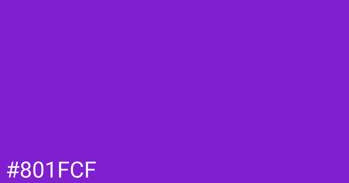 Hex color #801fcf graphic