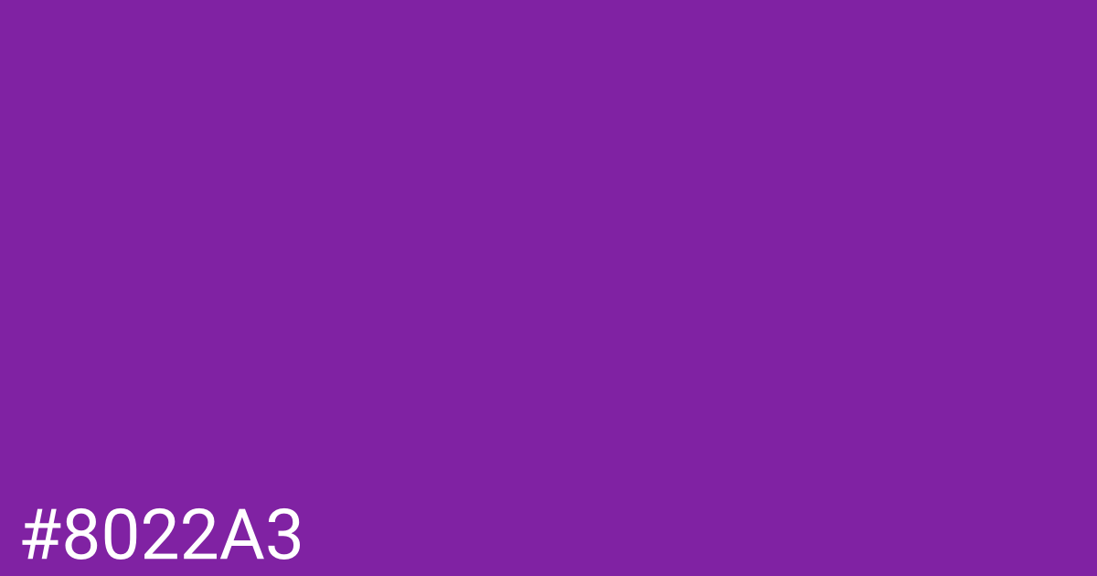 Hex color #8022a3 graphic