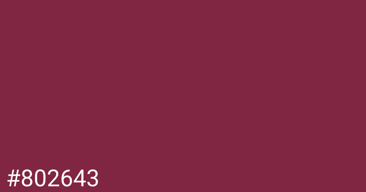 Hex color #802643 graphic