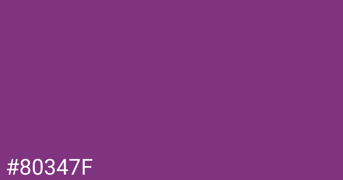 Hex color #80347f graphic