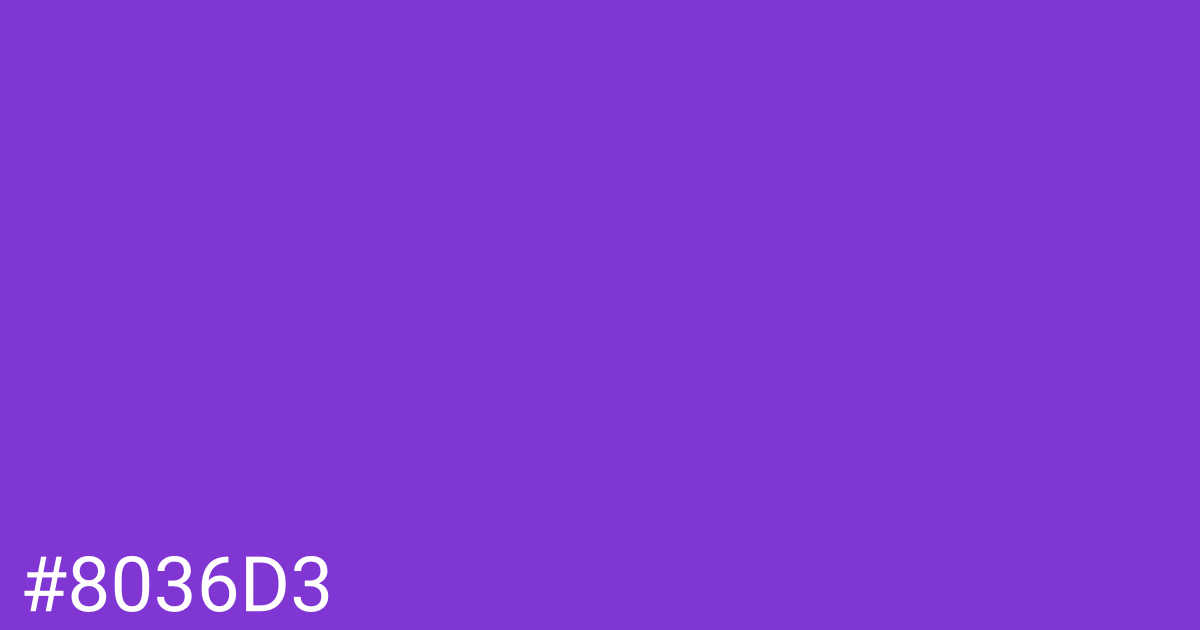 Hex color #8036d3 graphic