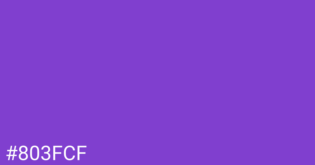 Hex color #803fcf graphic