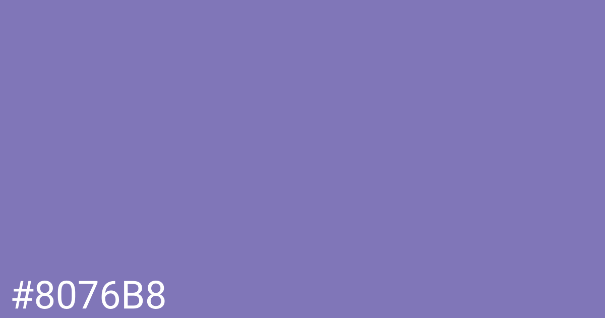 Hex color #8076b8 graphic