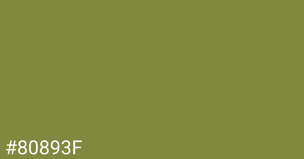 Hex color #80893f graphic