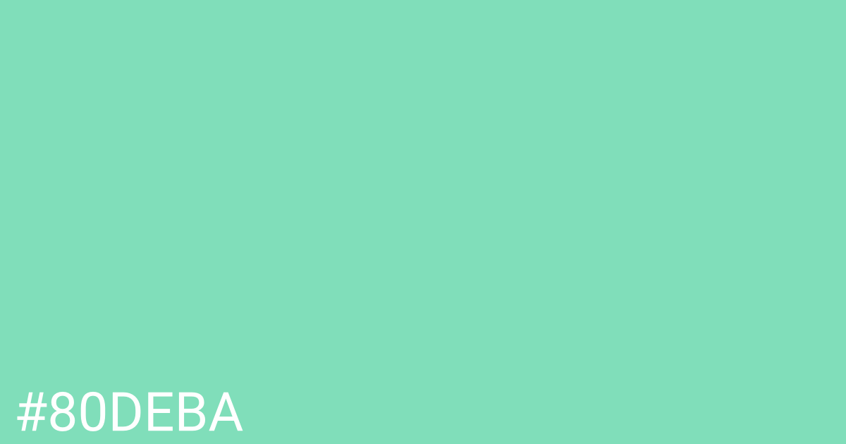 Hex color #80deba graphic