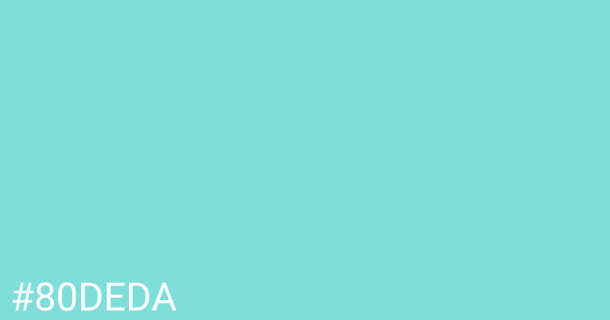 Hex color #80deda graphic