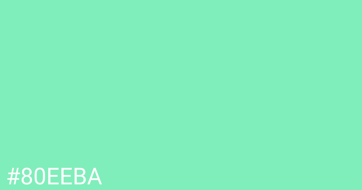 Hex color #80eeba graphic