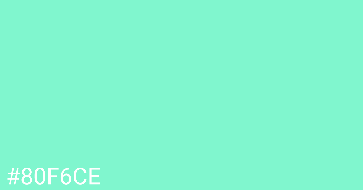 Hex color #80f6ce graphic