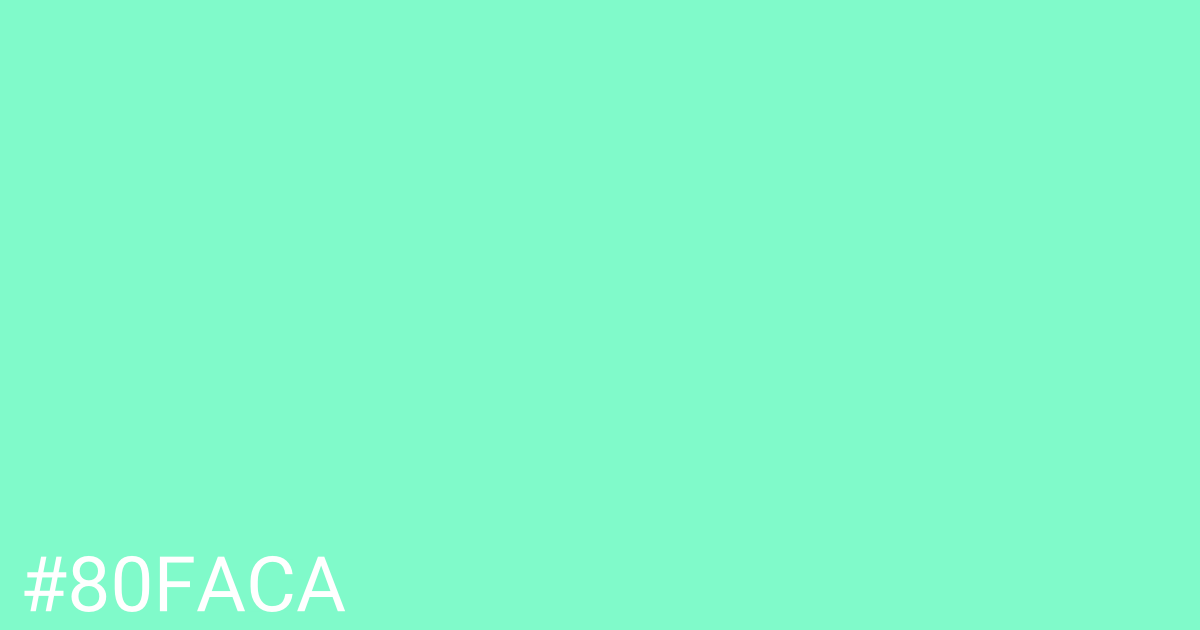 Hex color #80faca graphic