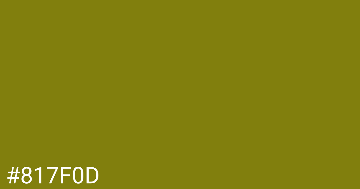 Hex color #817f0d graphic