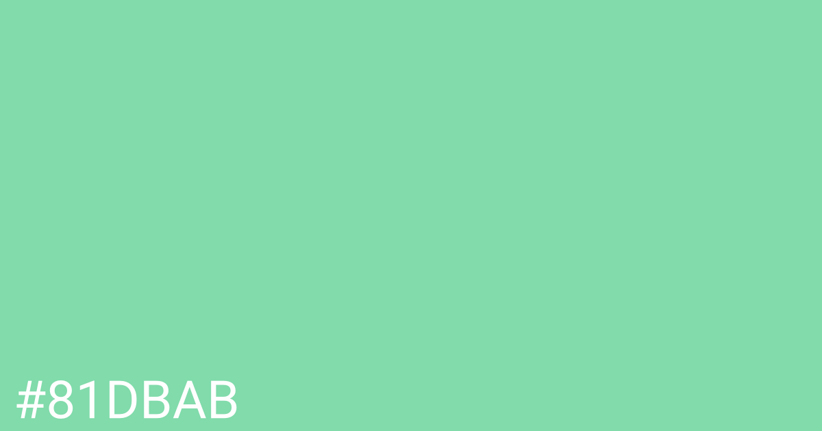 Hex color #81dbab graphic