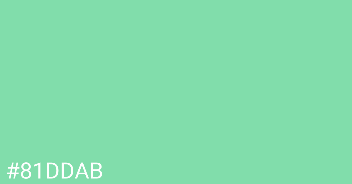 Hex color #81ddab graphic