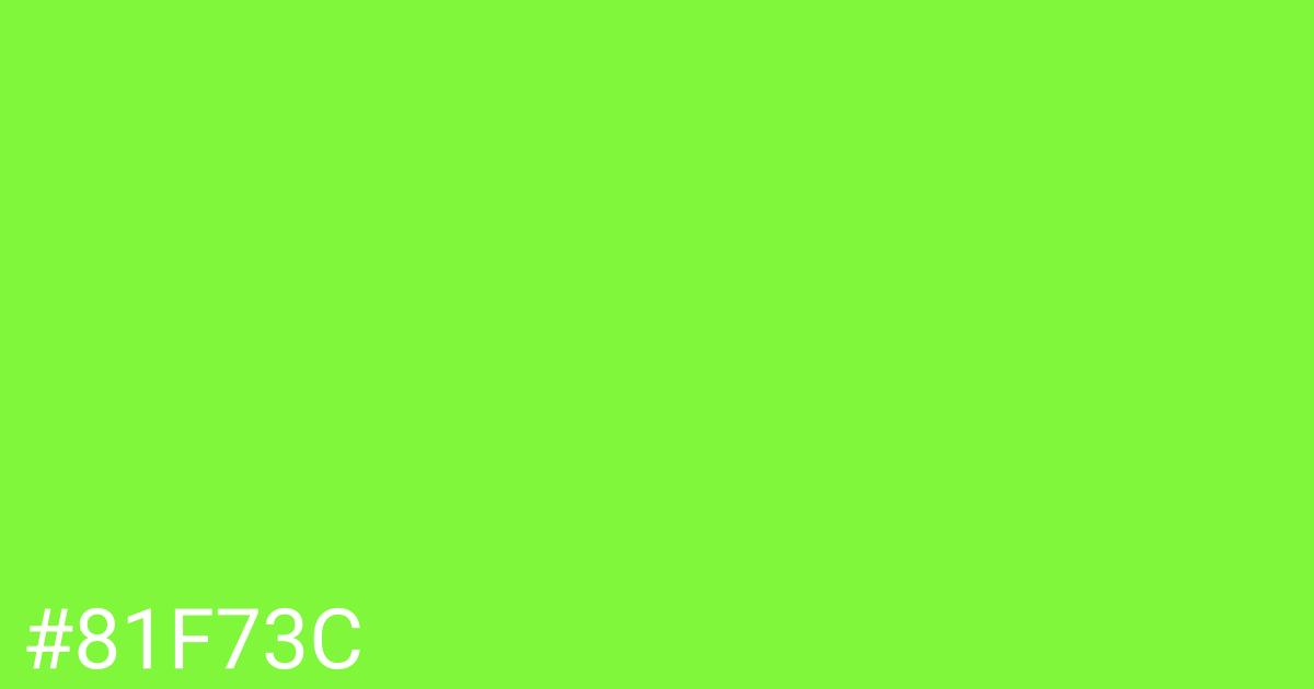 Hex color #81f73c graphic