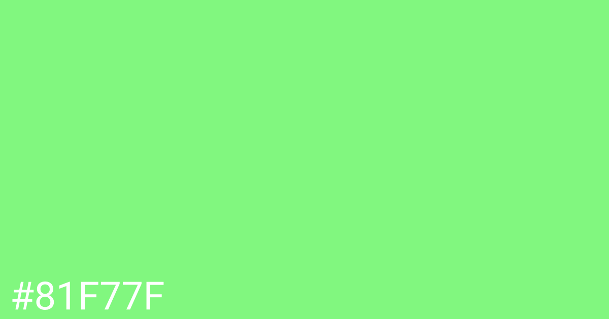 Hex color #81f77f graphic