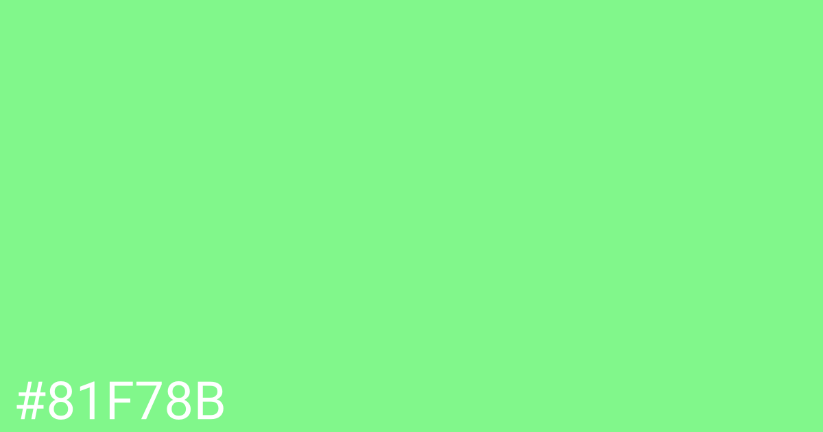 Hex color #81f78b graphic