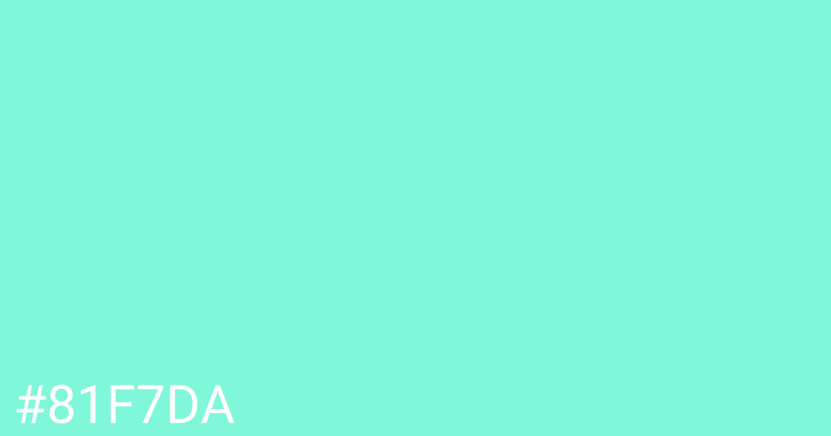 Hex color #81f7da graphic