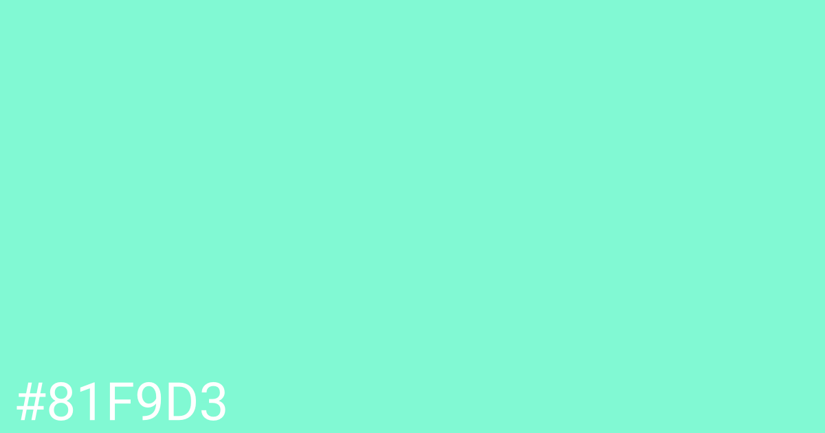 Hex color #81f9d3 graphic