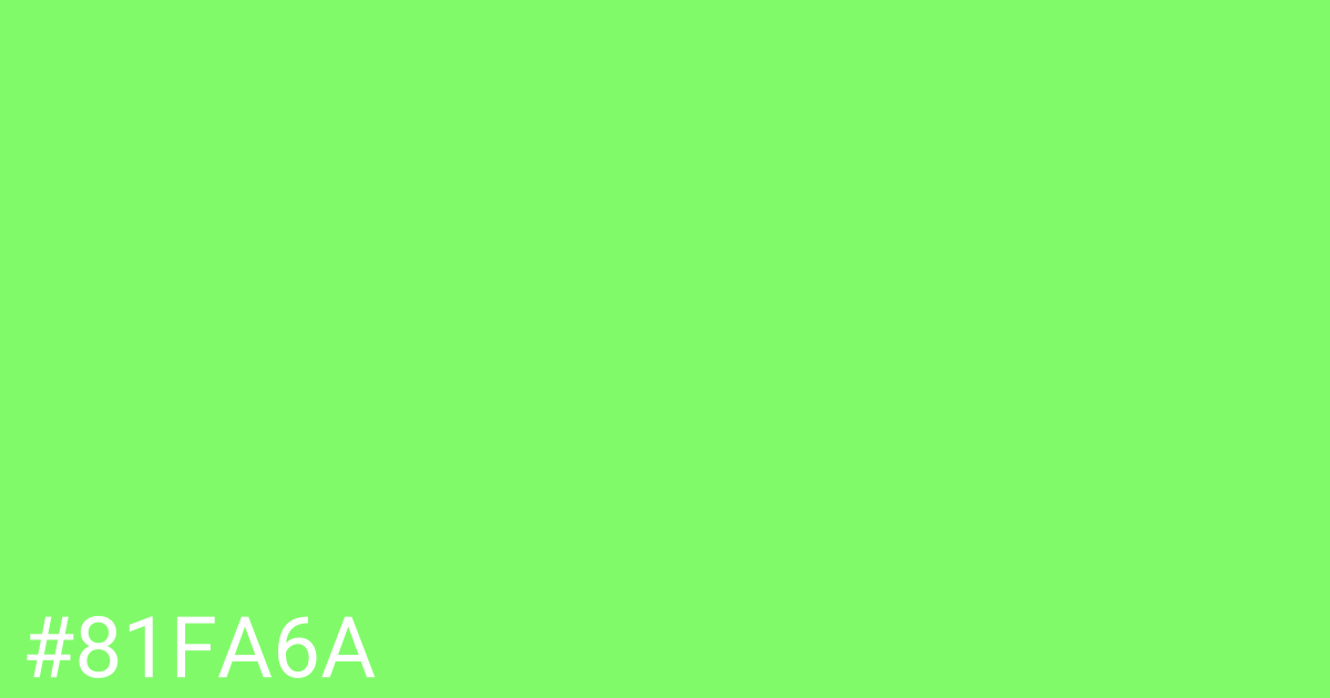 Hex color #81fa6a graphic