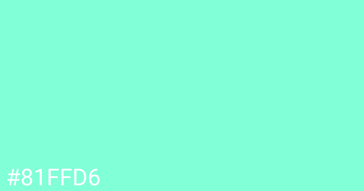 Hex color #81ffd6 graphic