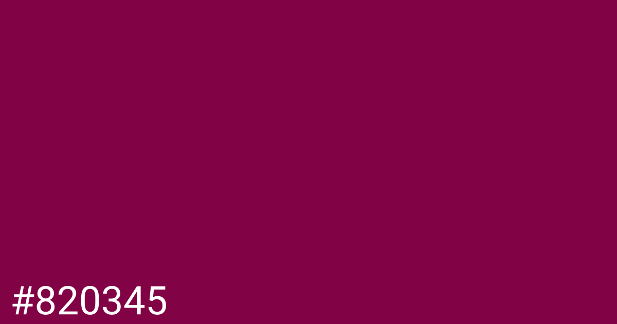 Hex color #820345 graphic