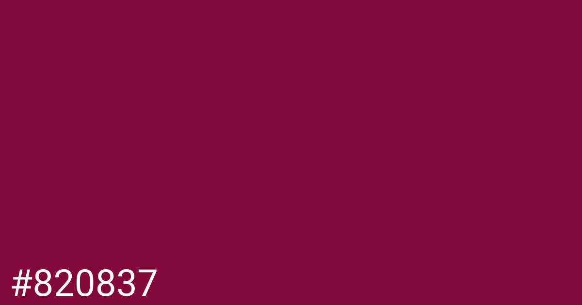 Hex color #820837 graphic