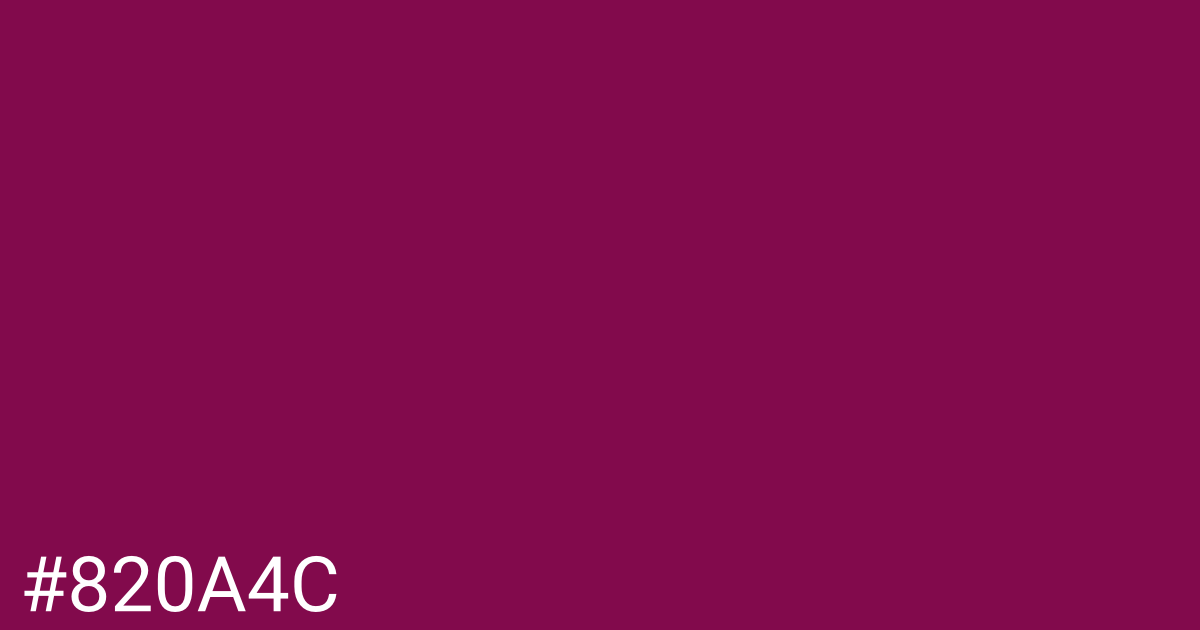 Hex color #820a4c graphic