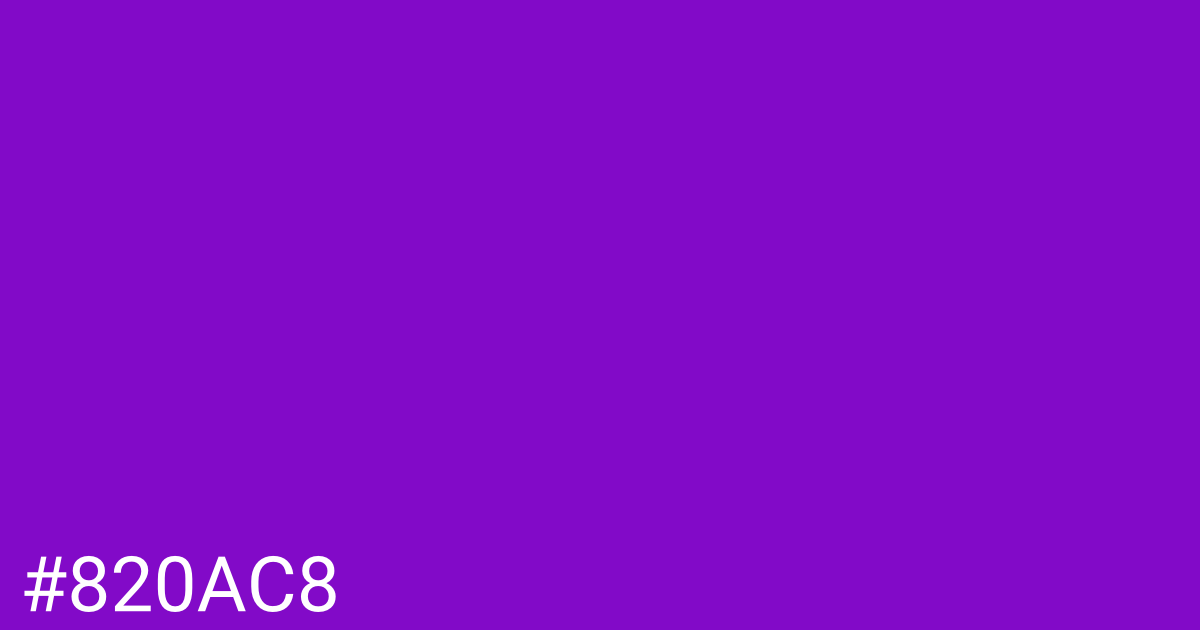 Hex color #820ac8 graphic