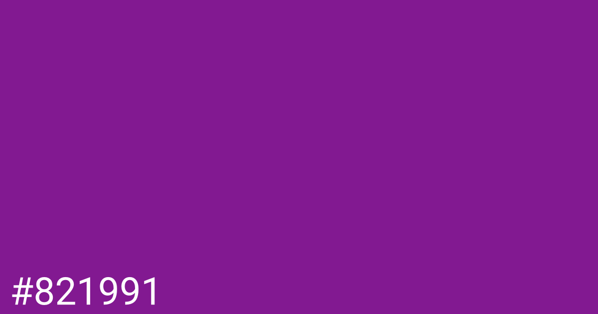 Hex color #821991 graphic