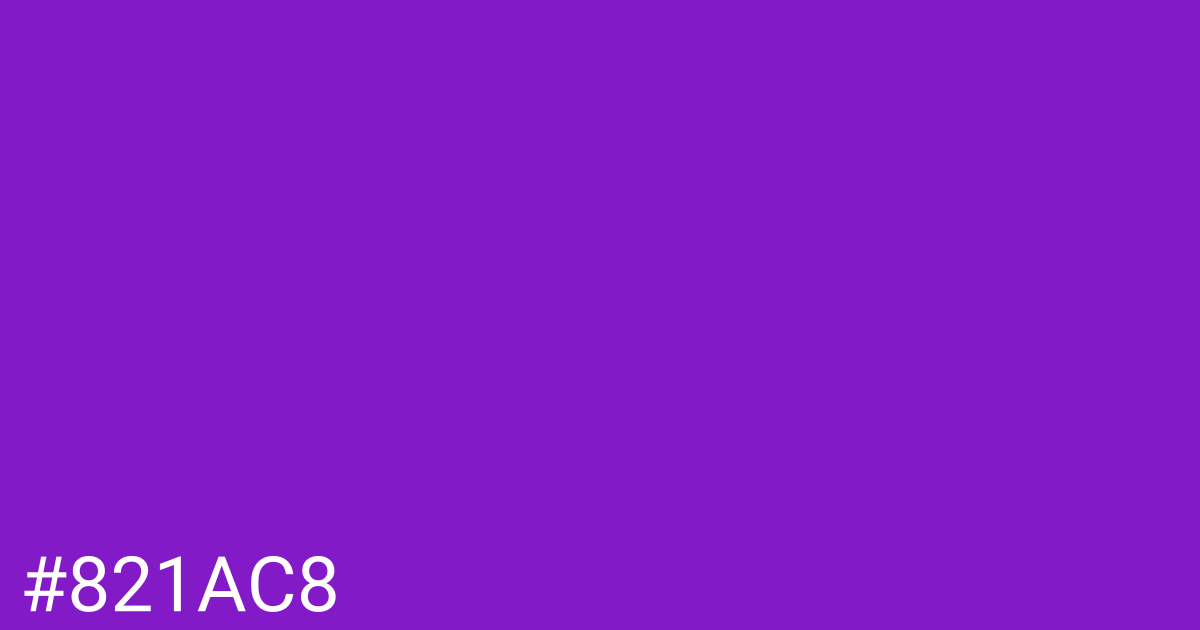 Hex color #821ac8 graphic