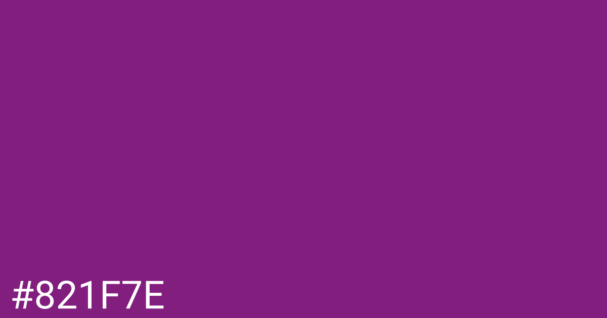 Hex color #821f7e graphic