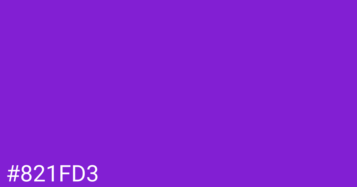 Hex color #821fd3 graphic