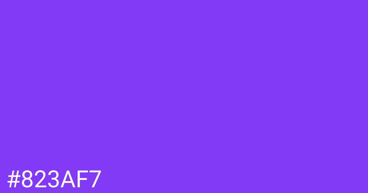 Hex color #823af7 graphic