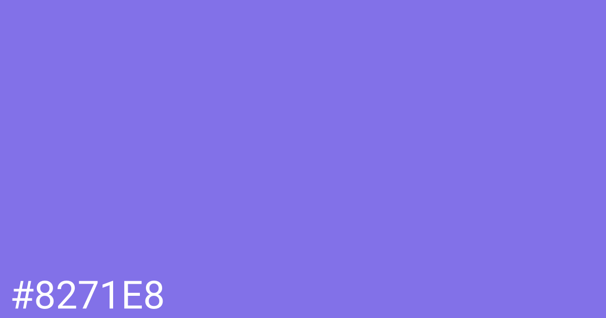 Hex color #8271e8 graphic