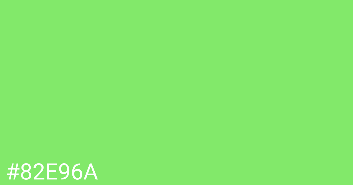 Hex color #82e96a graphic