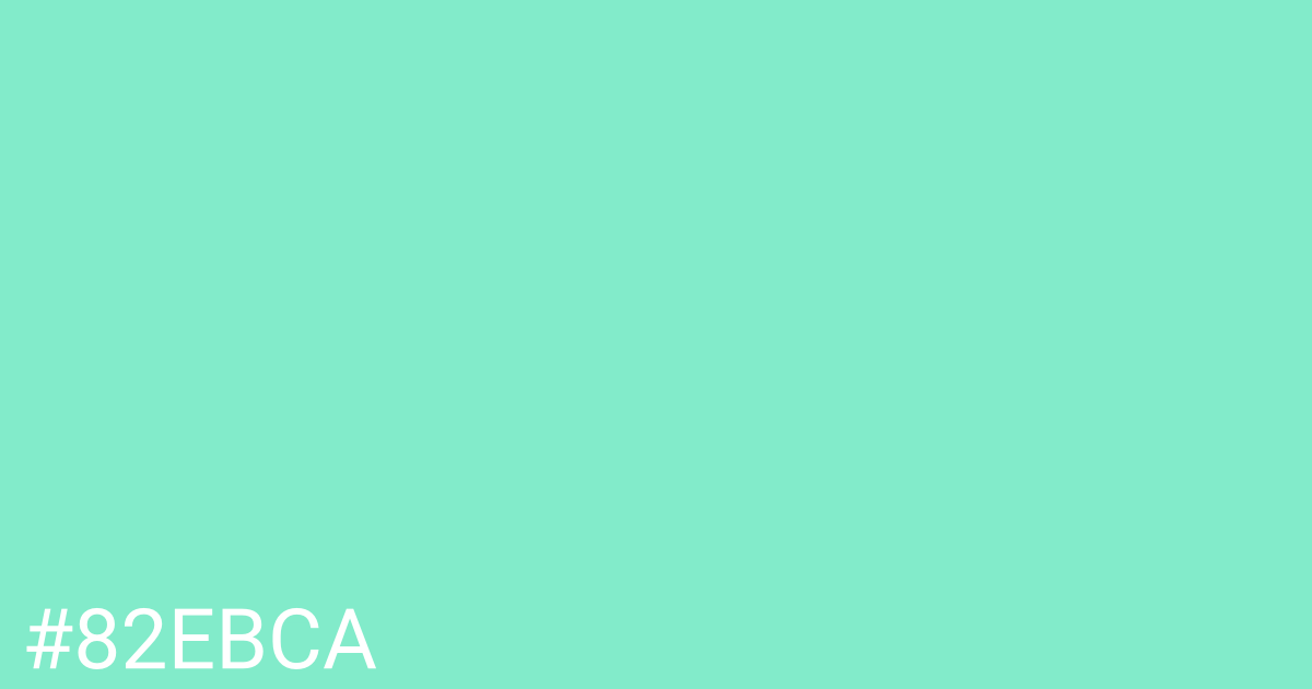 Hex color #82ebca graphic