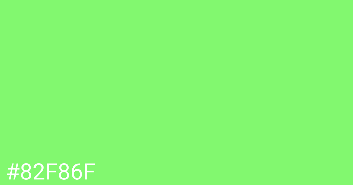 Hex color #82f86f graphic