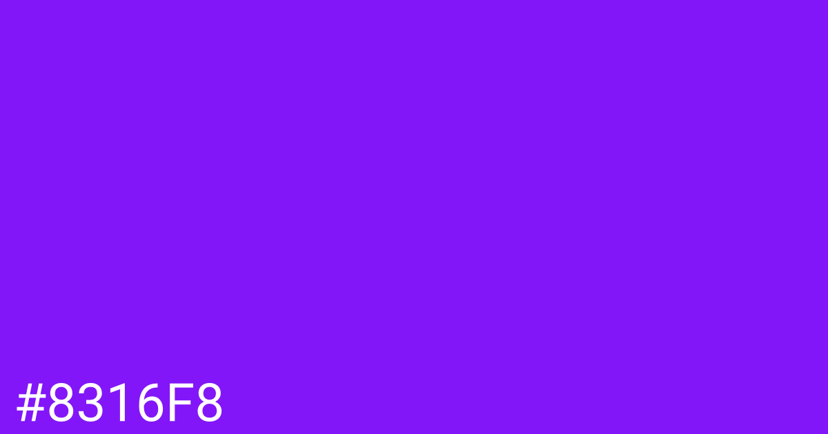 Hex color #8316f8 graphic