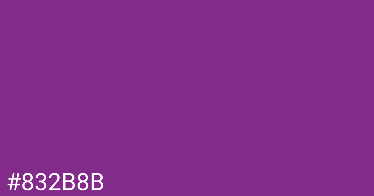 Hex color #832b8b graphic