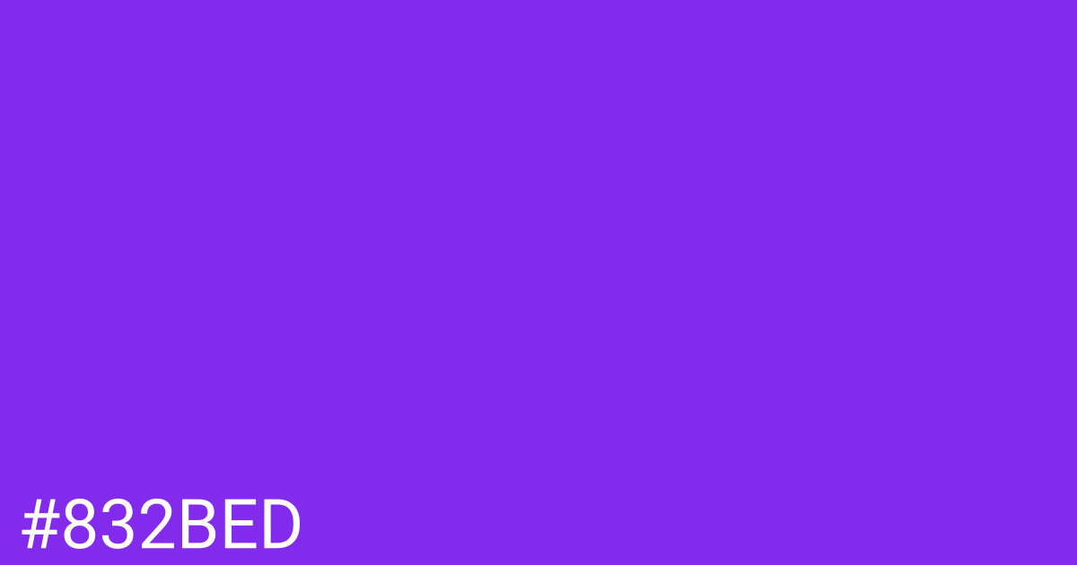 Hex color #832bed graphic